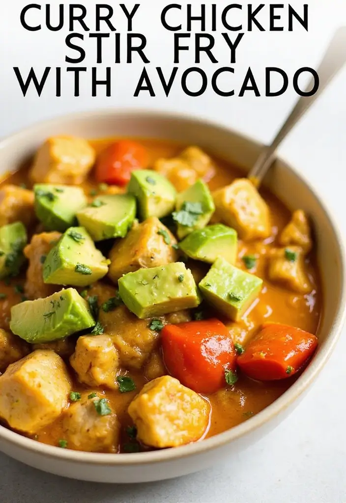 30 Curry Chicken Stir Fry Recipes with Bold Spices 99 30 Curry Chicken Stir Fry Recipes with Bold Spices - 15. Curry Chicken Stir Fry with Avocado