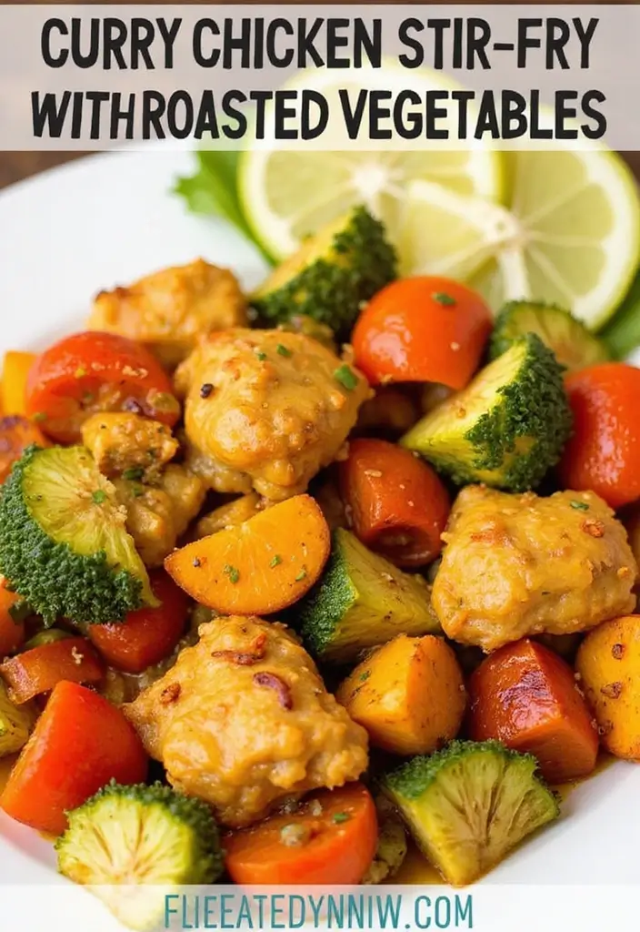 30 Curry Chicken Stir Fry Recipes with Bold Spices 179 30 Curry Chicken Stir Fry Recipes with Bold Spices - 27. Curry Chicken Stir Fry with Roasted Vegetables