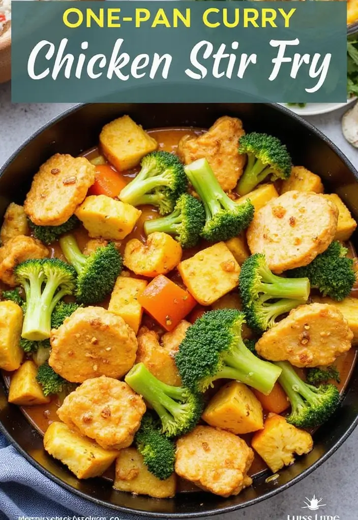 30 Curry Chicken Stir Fry Recipes with Bold Spices 57 30 Curry Chicken Stir Fry Recipes with Bold Spices - 9. One-Pan Curry Chicken Stir Fry with Broccoli and Cauliflower