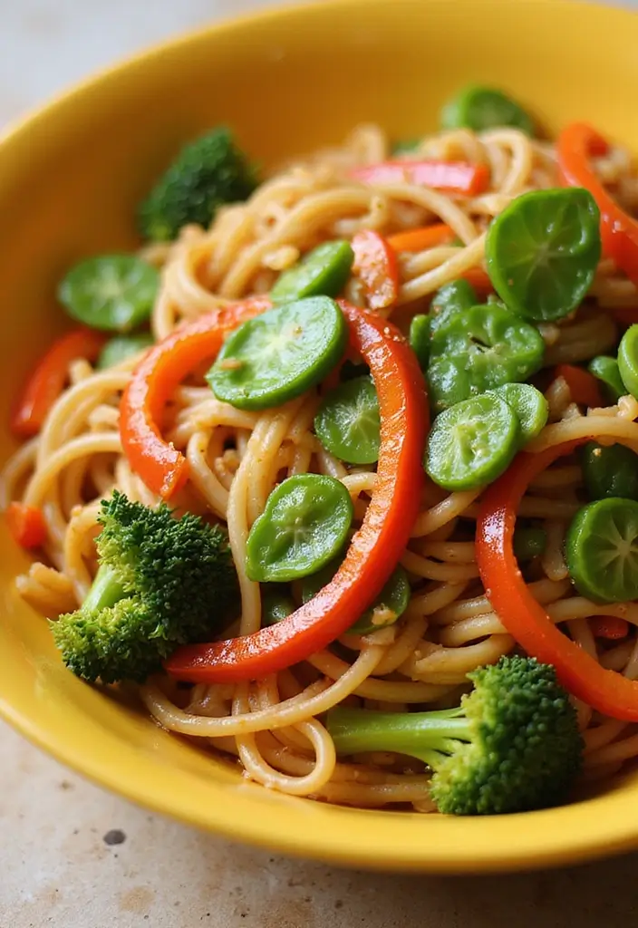 30 Delicious Vegan Stir Fry Recipes with Fresh Ingredients 163 30 Delicious Vegan Stir Fry Recipes with Fresh Ingredients - 25. Colorful Veggie and Noodle Stir Fry