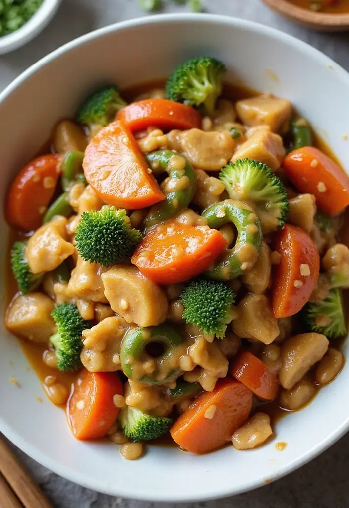 30 Delicious Vegan Stir Fry Recipes with Fresh Ingredients 198 30 Delicious Vegan Stir Fry Recipes with Fresh Ingredients - 30. Thai Peanut Vegetable Stir Fry