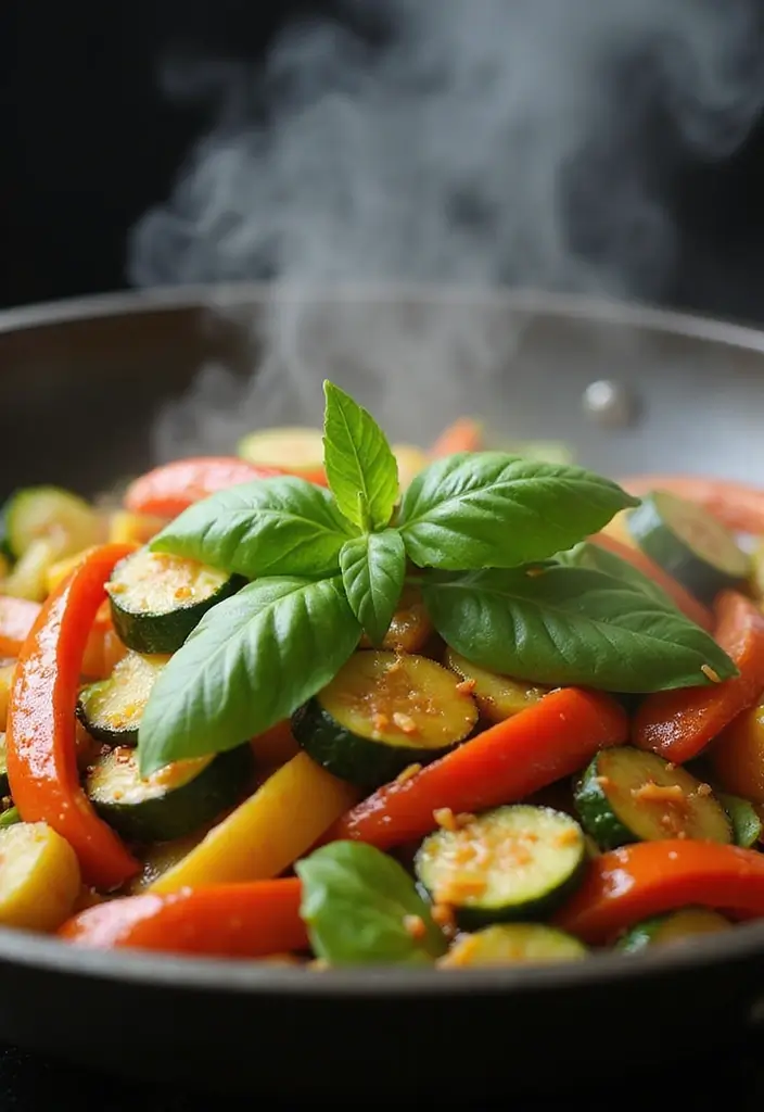 30 Delicious Vegan Stir Fry Recipes with Fresh Ingredients 22 30 Delicious Vegan Stir Fry Recipes with Fresh Ingredients - 4. Thai Basil Veggie Stir Fry