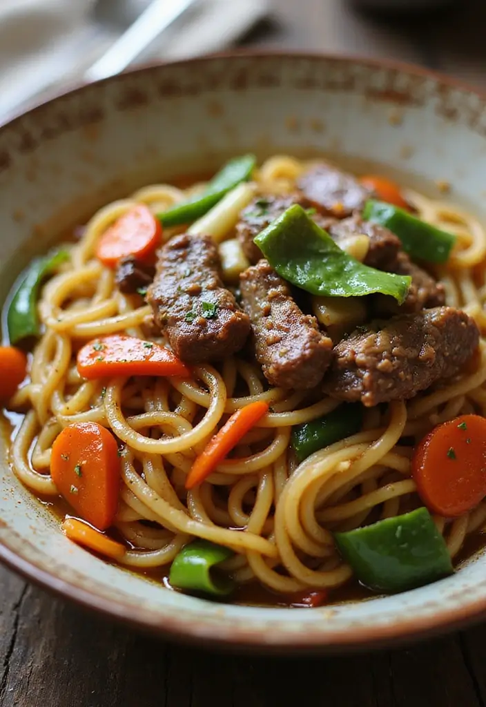 30+ Easy Beef Stir Fry Recipes with Savory Soy Sauce - 17. Beef Stir Fry with Egg Noodles