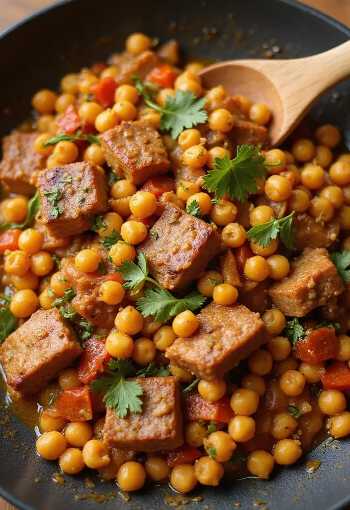 30+ Easy Pork Stir Fry Recipes Bursting with Flavor 166 30+ Easy Pork Stir Fry Recipes Bursting with Flavor - 26. Pork Stir Fry with Chickpeas