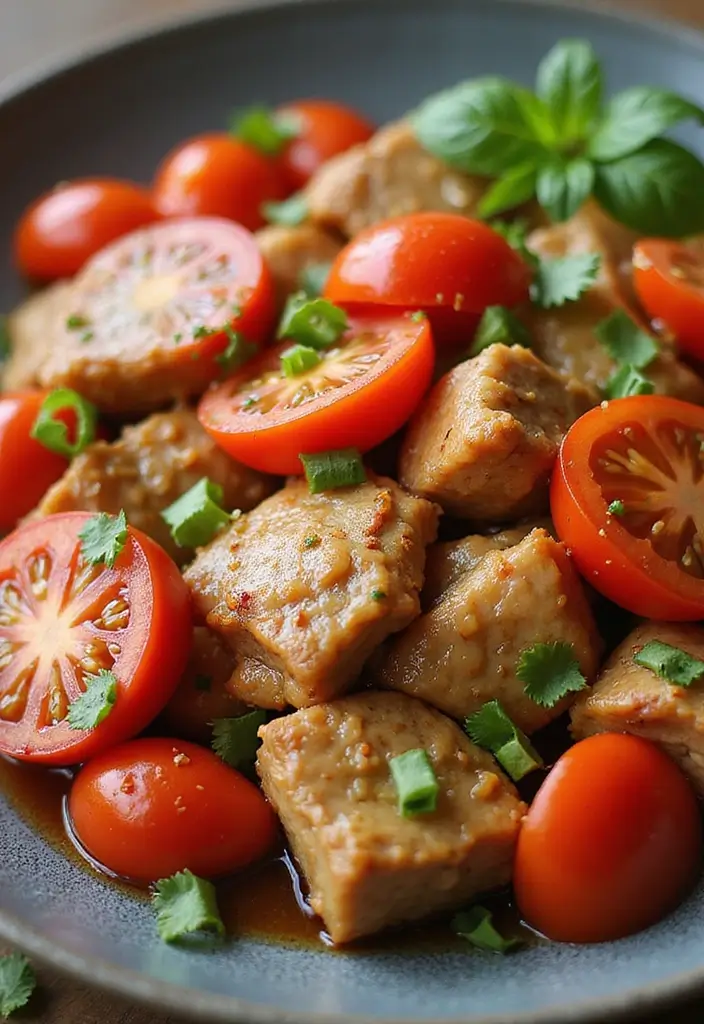 30+ Easy Pork Stir Fry Recipes Bursting with Flavor 178 30+ Easy Pork Stir Fry Recipes Bursting with Flavor - 28. Pork and Tomato Stir Fry