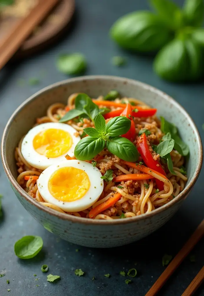 30 Healthy Noodle Stir Fry Recipes for Guilt-Free Eating 125 30 Healthy Noodle Stir Fry Recipes for Guilt-Free Eating - 21. Thai Basil Noodles with Egg