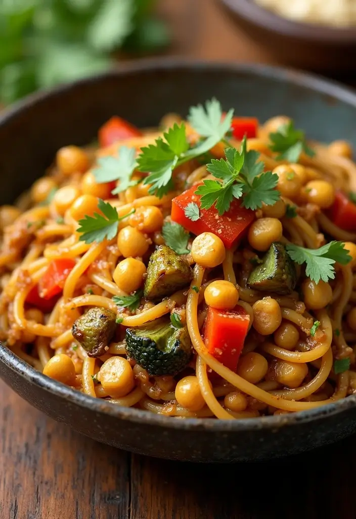 30 Healthy Noodle Stir Fry Recipes for Guilt-Free Eating 132 30 Healthy Noodle Stir Fry Recipes for Guilt-Free Eating - 22. Roasted Vegetable and Chickpea Noodle Stir Fry