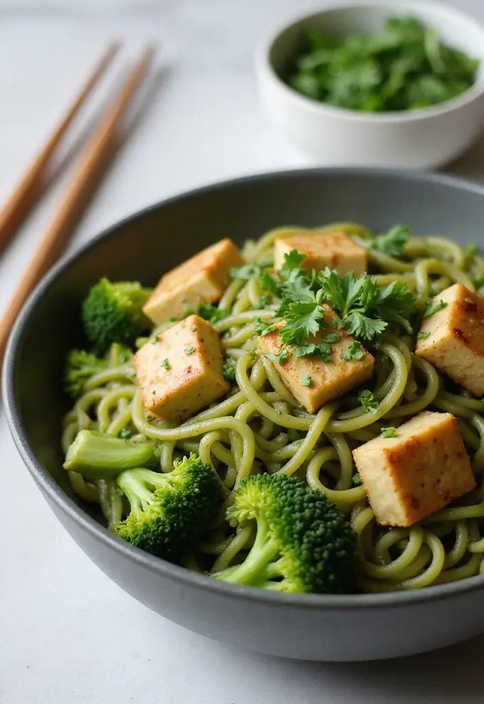 30 Healthy Noodle Stir Fry Recipes for Guilt-Free Eating 139 30 Healthy Noodle Stir Fry Recipes for Guilt-Free Eating - 23. Green Tea Noodles with Tofu and Broccoli
