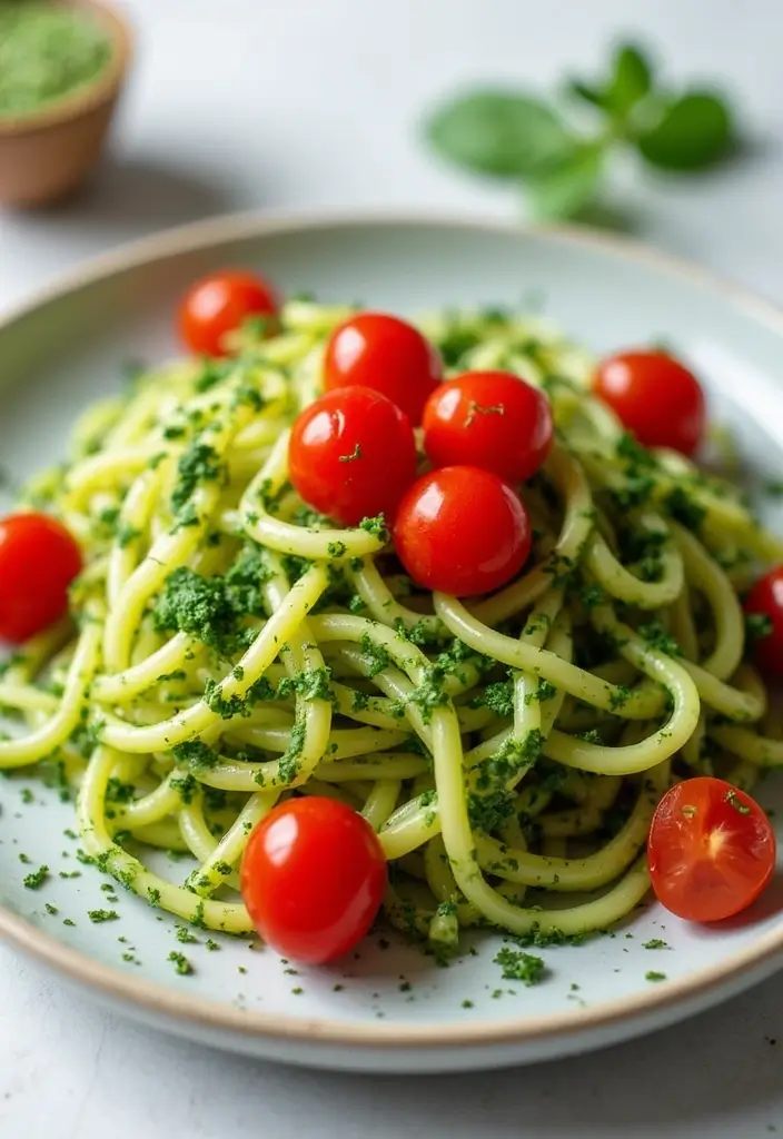 30 Healthy Noodle Stir Fry Recipes for Guilt-Free Eating 160 30 Healthy Noodle Stir Fry Recipes for Guilt-Free Eating - 26. Pesto Zucchini Noodles with Cherry Tomatoes