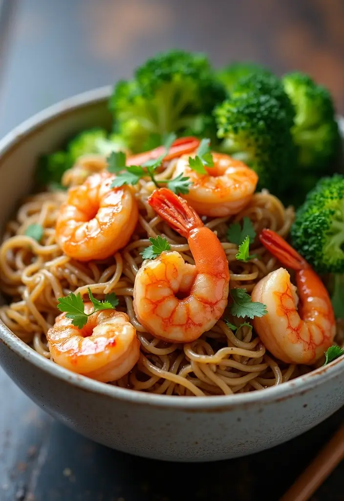 30 Healthy Noodle Stir Fry Recipes for Guilt-Free Eating 29 30 Healthy Noodle Stir Fry Recipes for Guilt-Free Eating - 5. Brown Rice Noodles with Shrimp and Broccoli