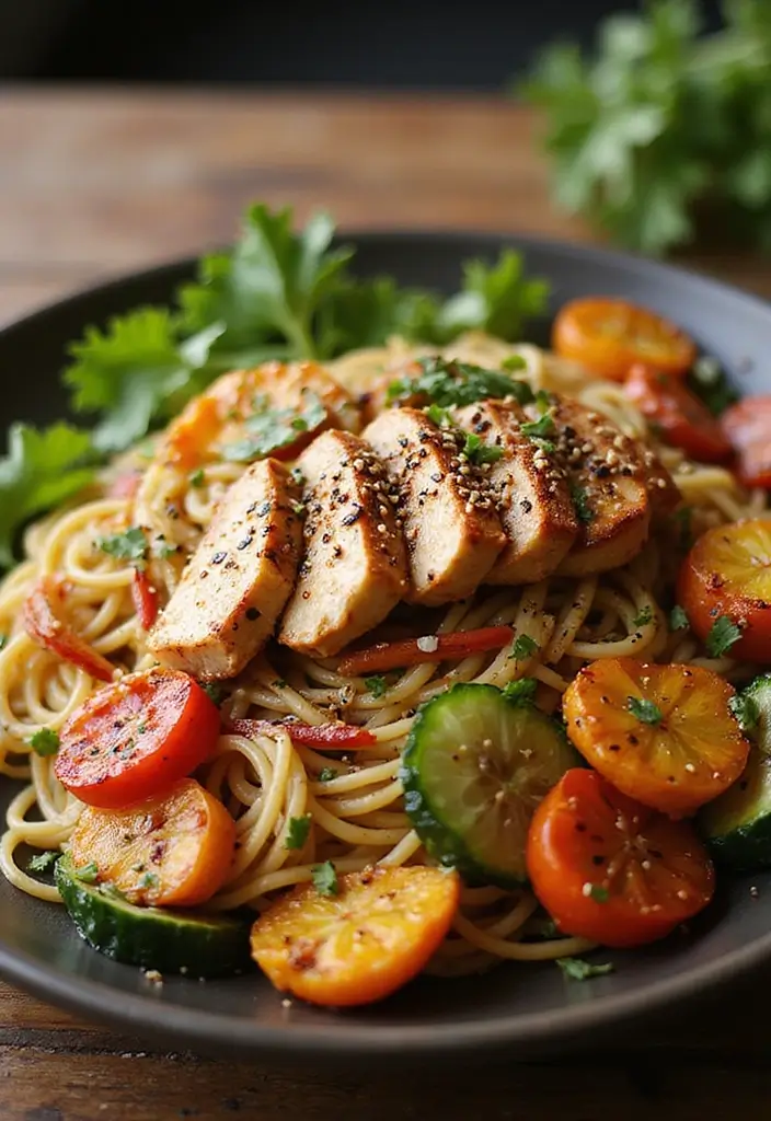 30 Healthy Noodle Stir Fry Recipes for Guilt-Free Eating 48 30 Healthy Noodle Stir Fry Recipes for Guilt-Free Eating - 8. Sesame Noodles with Grilled Chicken