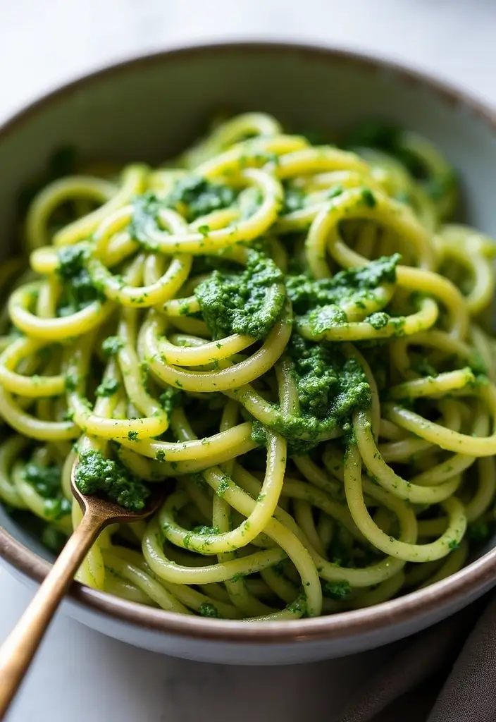 30+ Irresistible Noodle Stir Fry Recipes to Try Tonight 144 30+ Irresistible Noodle Stir Fry Recipes to Try Tonight - 22. Spinach Pesto Noodles