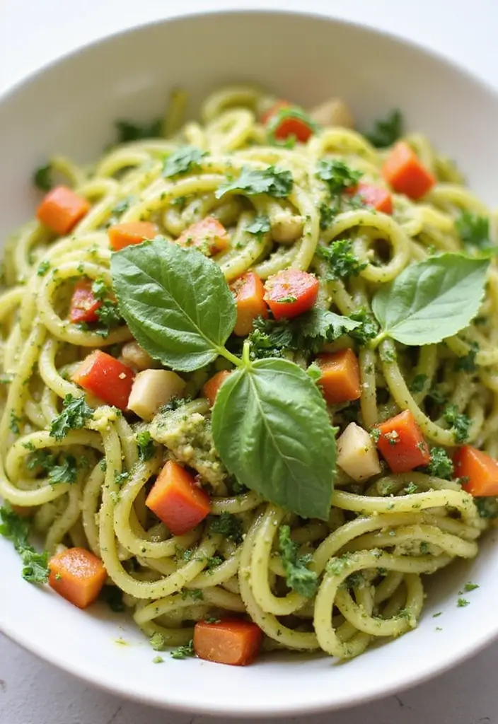 30+ Irresistible Noodle Stir Fry Recipes to Try Tonight 186 30+ Irresistible Noodle Stir Fry Recipes to Try Tonight - 28. Garlic Herb Pesto Noodles