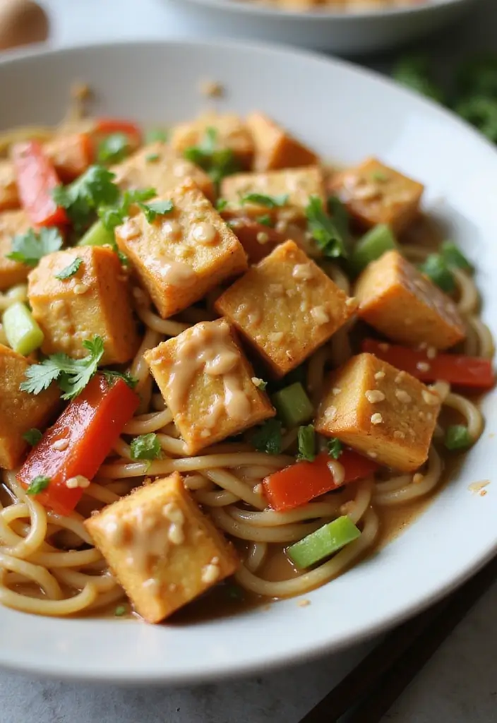 30+ Irresistible Noodle Stir Fry Recipes to Try Tonight 15 30+ Irresistible Noodle Stir Fry Recipes to Try Tonight - 3. Peanut Tofu Noodles