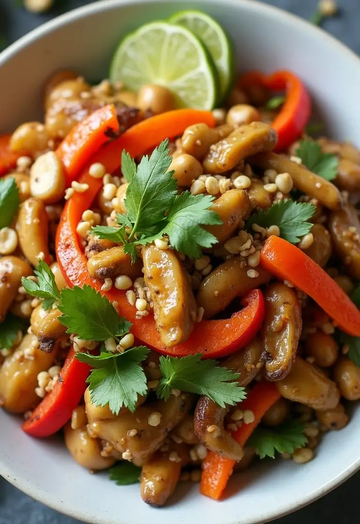 30+ Mushroom Stir Fry Recipes with Earthy and Rich Flavors 1 30+ Mushroom Stir Fry Recipes with Earthy and Rich Flavors - 1. Thai Peanut Mushroom Stir Fry
