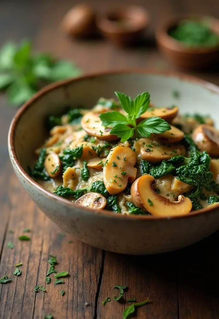 30+ Mushroom Stir Fry Recipes with Earthy and Rich Flavors 27 30+ Mushroom Stir Fry Recipes with Earthy and Rich Flavors - 5. Creamy Mushroom and Spinach Stir Fry