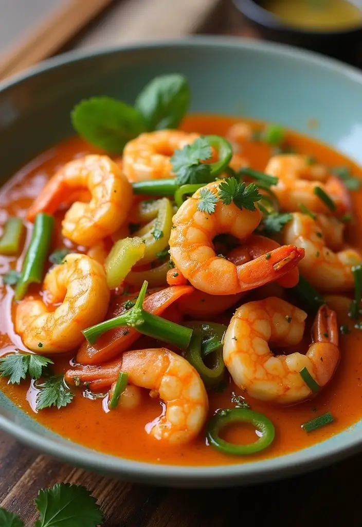 30+ Spicy Shrimp Stir Fry Recipes for Seafood Lovers 69 30+ Spicy Shrimp Stir Fry Recipes for Seafood Lovers - 11. Thai Red Curry Shrimp Stir Fry