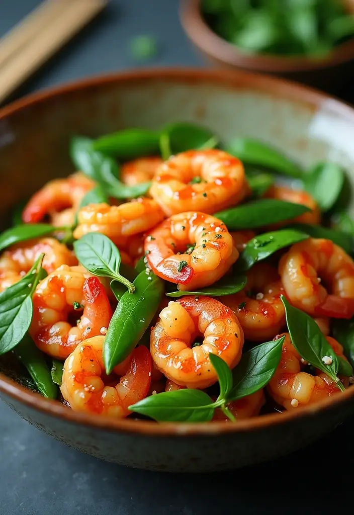 30+ Spicy Shrimp Stir Fry Recipes for Seafood Lovers 8 30+ Spicy Shrimp Stir Fry Recipes for Seafood Lovers - 2. Spicy Thai Basil Shrimp Stir Fry