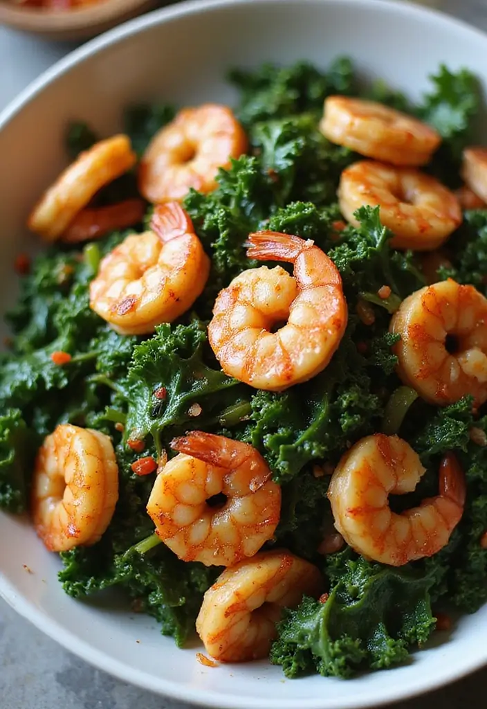 30+ Spicy Shrimp Stir Fry Recipes for Seafood Lovers 184 30+ Spicy Shrimp Stir Fry Recipes for Seafood Lovers - 28. Spicy Shrimp and Kale Stir Fry