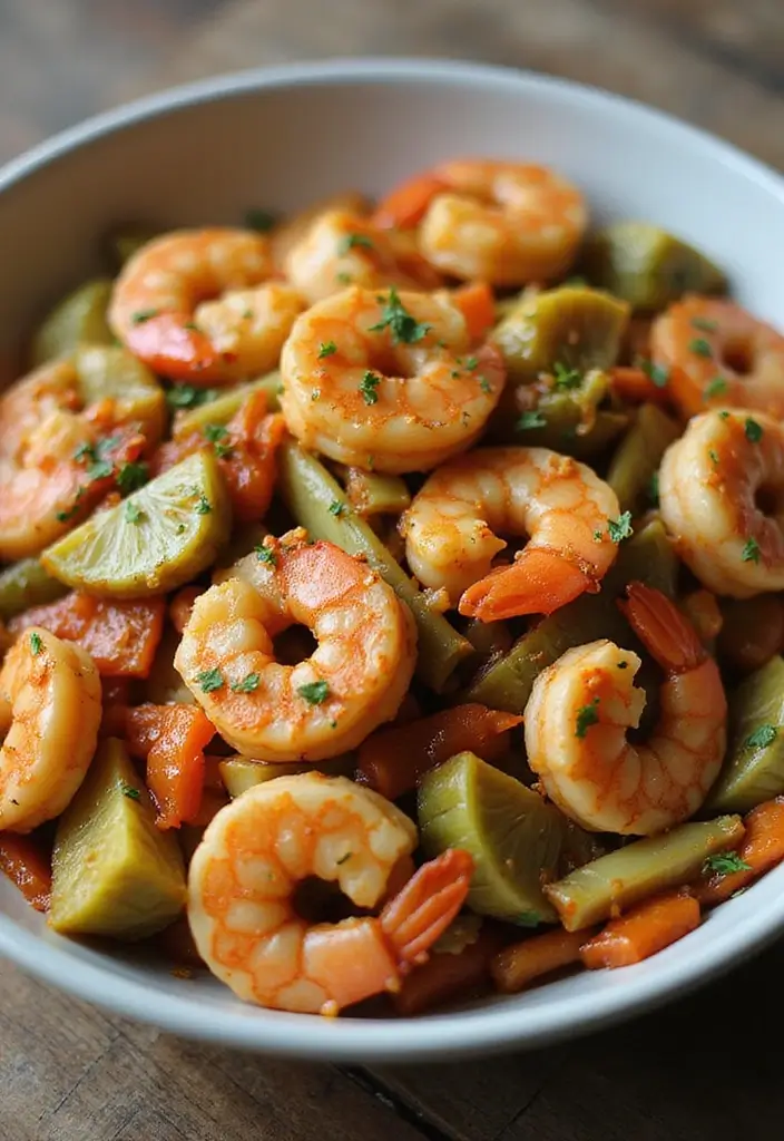30+ Spicy Shrimp Stir Fry Recipes for Seafood Lovers 191 30+ Spicy Shrimp Stir Fry Recipes for Seafood Lovers - 29. Spicy Shrimp and Artichoke Stir Fry
