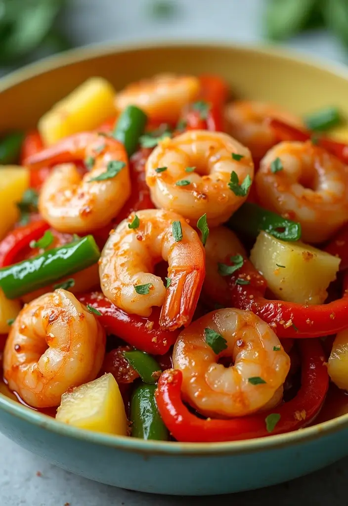 30+ Spicy Shrimp Stir Fry Recipes for Seafood Lovers 15 30+ Spicy Shrimp Stir Fry Recipes for Seafood Lovers - 3. Sweet and Spicy Pineapple Shrimp Stir Fry