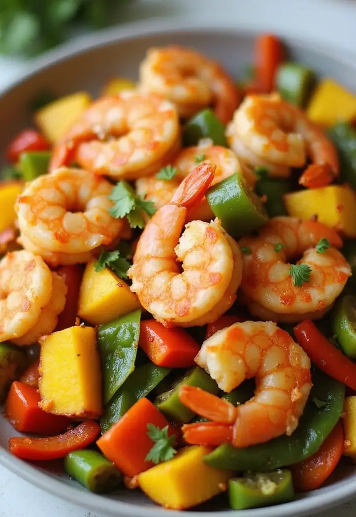 30+ Spicy Shrimp Stir Fry Recipes for Seafood Lovers 48 30+ Spicy Shrimp Stir Fry Recipes for Seafood Lovers - 8. Mango Chili Shrimp Stir Fry