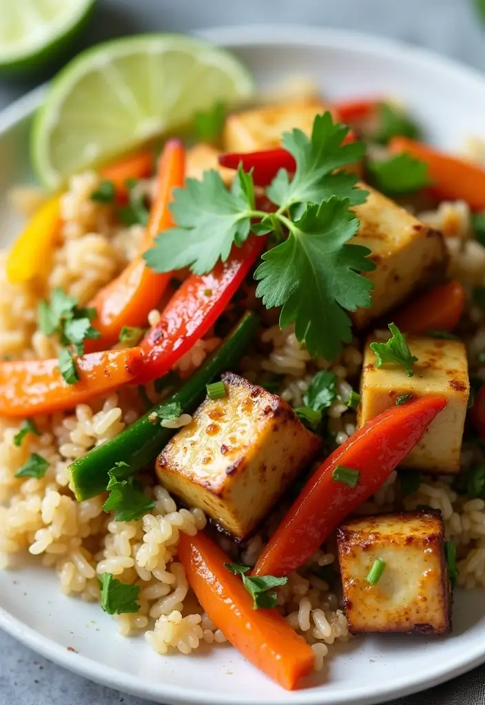 30 Tofu Stir Fry Recipes for Vegans and Vegetarians 134 30 Tofu Stir Fry Recipes for Vegans and Vegetarians - 20. Cilantro Lime Rice Tofu Stir Fry