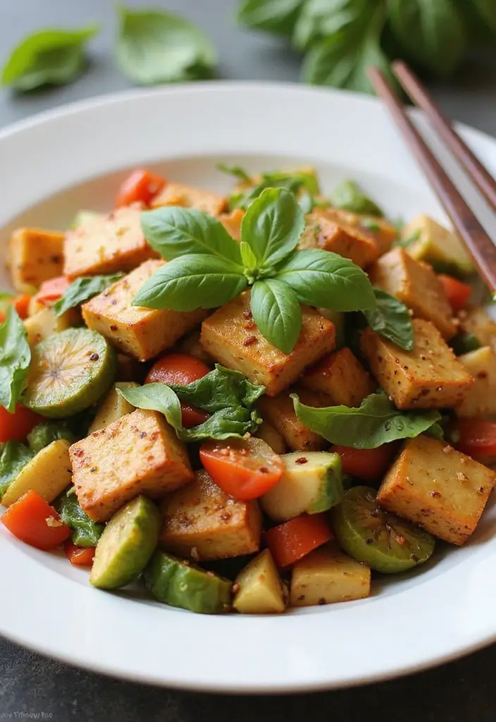 30 Tofu Stir Fry Recipes for Vegans and Vegetarians 22 30 Tofu Stir Fry Recipes for Vegans and Vegetarians - 4. Thai Basil Tofu Stir Fry
